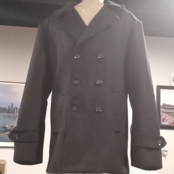 Double Breasted Pea Coat by Match & Stick. M - Picture 1 of 10
